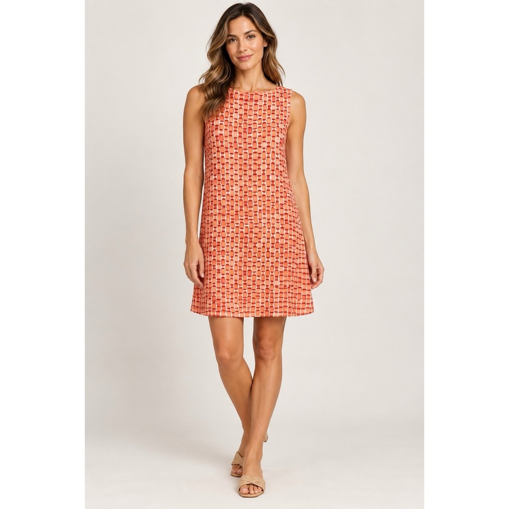 Tommy Bahama Dress T-shirt Sleeveless coral-red print, Women's Small #17